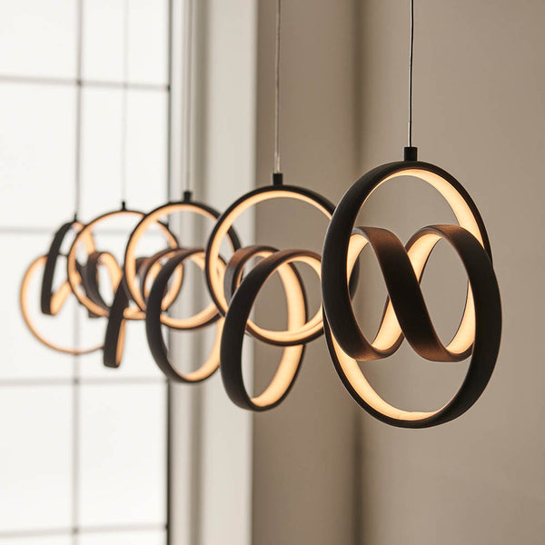 Close-up of the white silicone on the Cosma 5 Light LED Linear Pendant