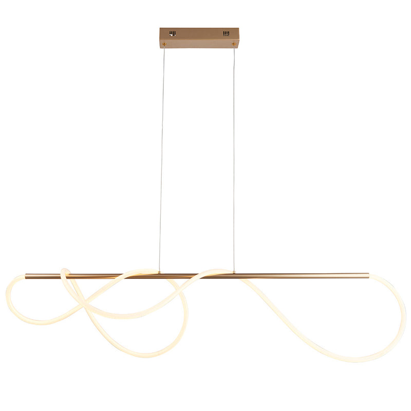 Endon Attalea LED Linear Pendant in satin gold with white silicone