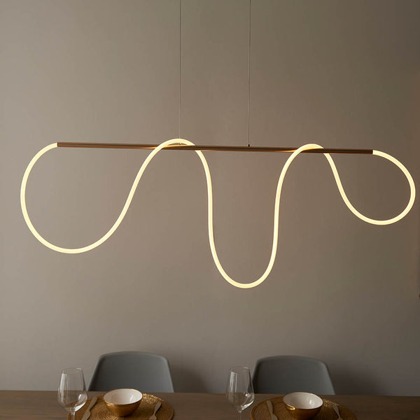 Close-up of the white silicone on the Attalea LED Linear Pendant