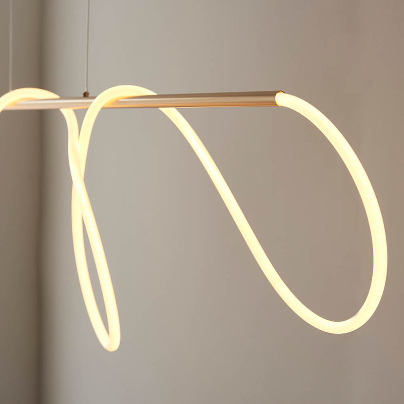 Attalea LED Linear Pendant detail showing the white silicone and fittings
