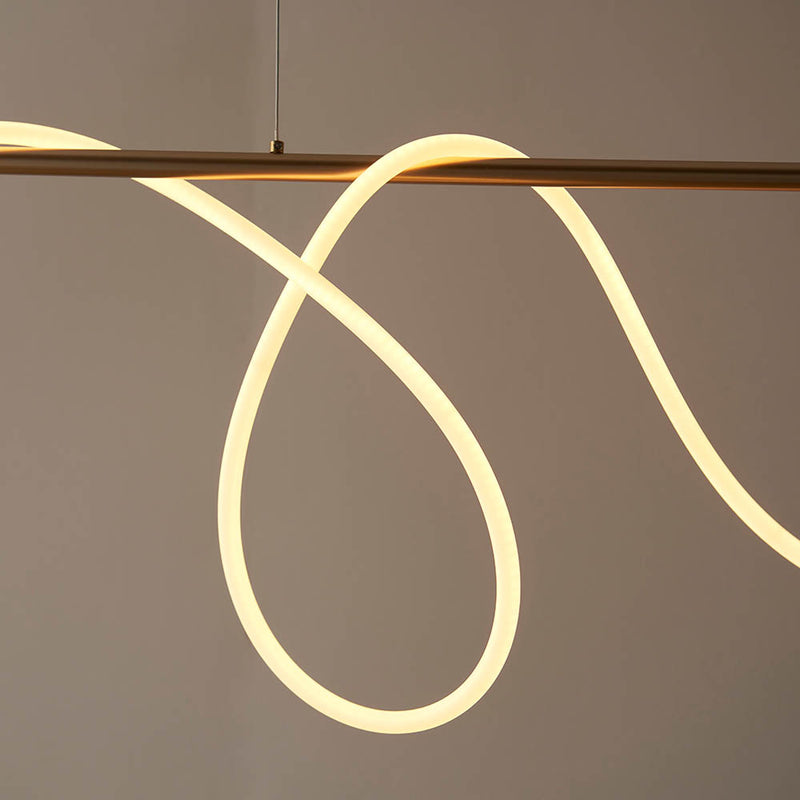 Close-up of the Attalea LED Linear Pendant ceiling plate and fittings