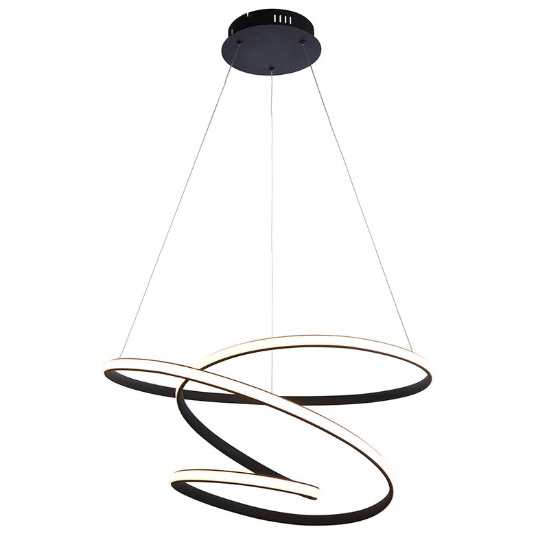 Endon Dune LED Pendant in textured black with white silicone