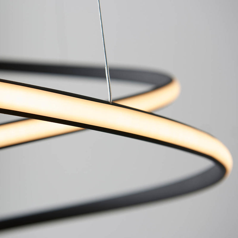 Close-up of the Dune LED Pendant ceiling plate and fittings
