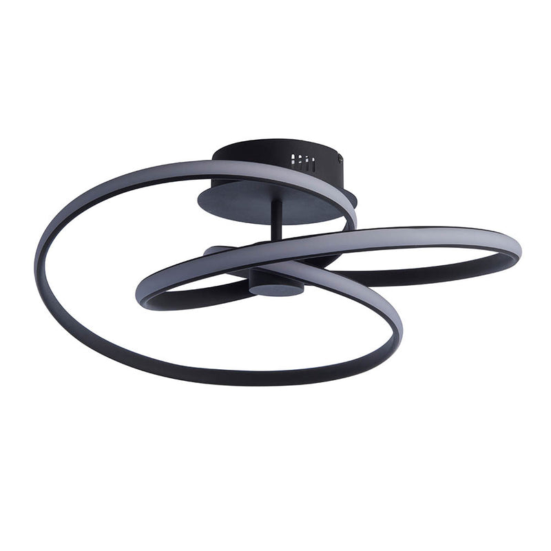 Close-up of the Dune LED Semi Flush Ceiling Light ceiling plate and fittings