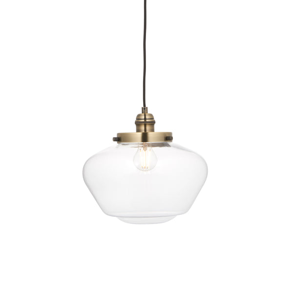 Endon Camberley Pendant in antique brass with clear glass