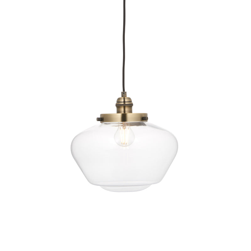 Endon Camberley Pendant in antique brass with clear glass