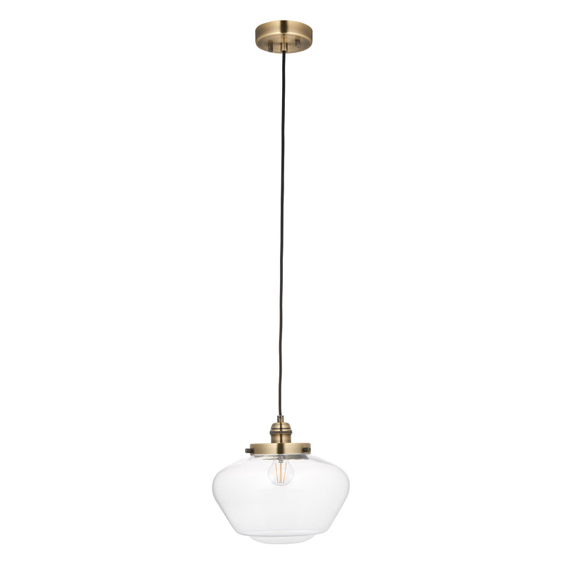 Camberley Pendant detail showing the clear glass and fittings