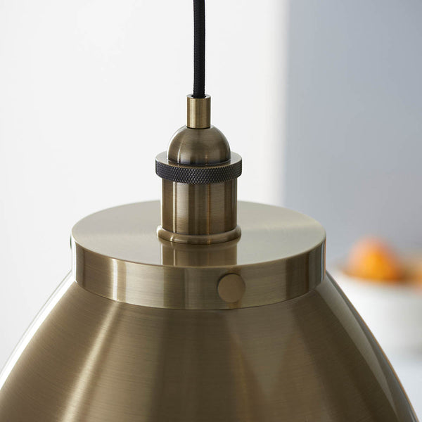 Close-up of the metalwork on the Franklin Large Pendant
