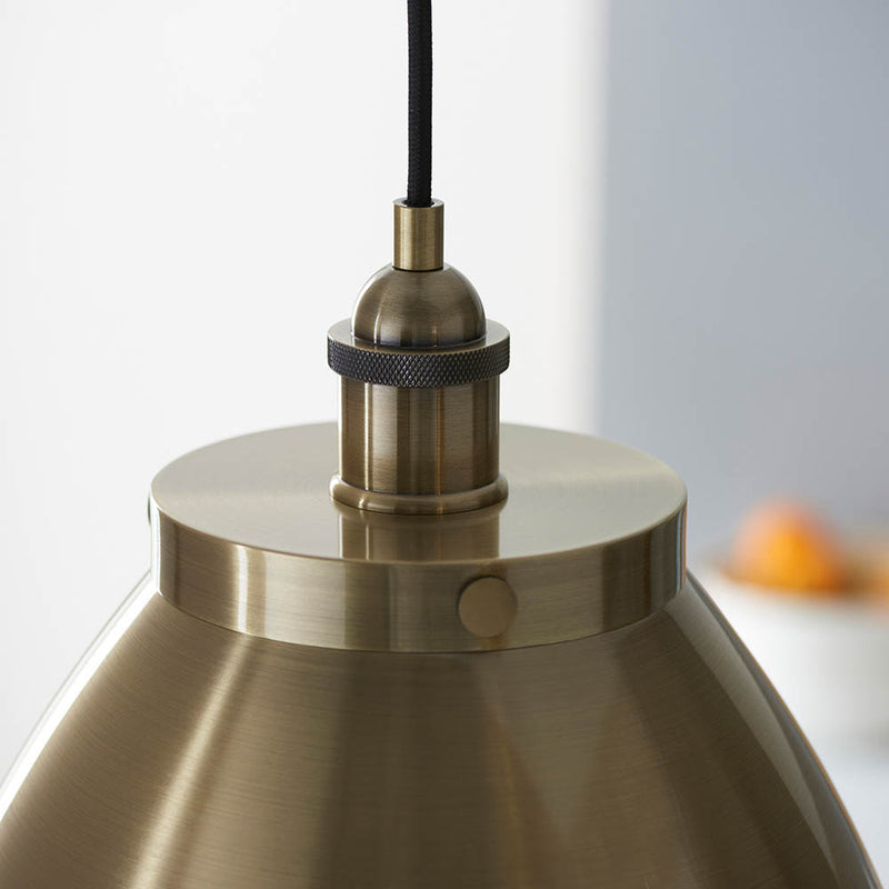 Close-up of the metalwork on the Franklin Large Pendant