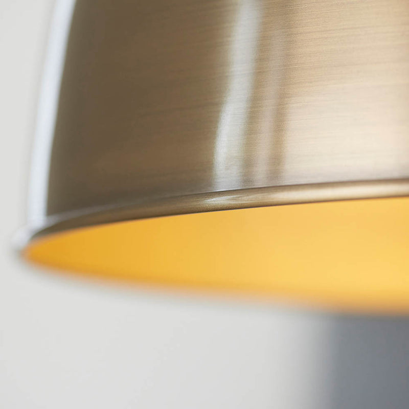Detail of the antique brass finish on the Franklin Large Pendant
