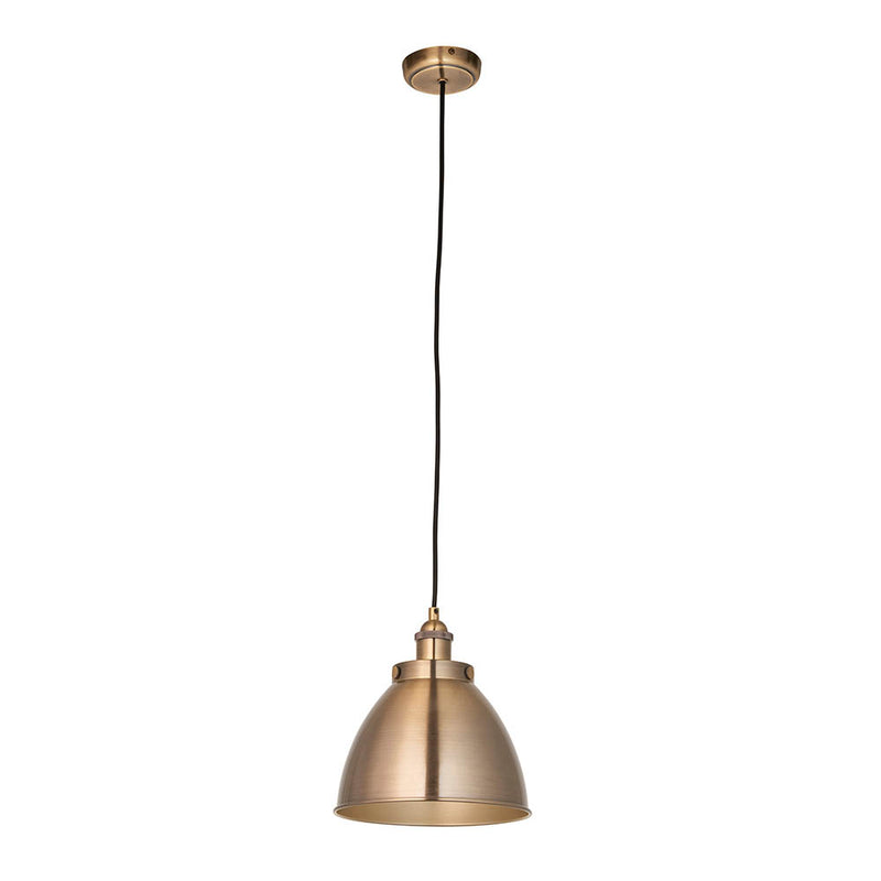 Close-up of the Franklin Small Pendant ceiling plate and fittings
