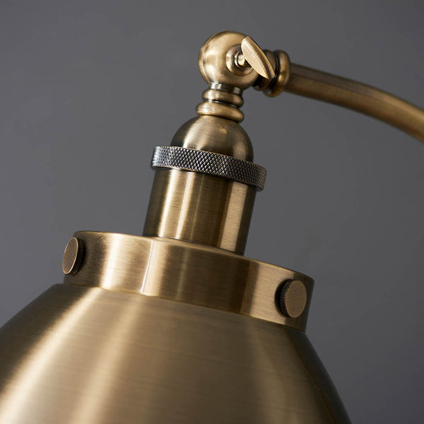 Close-up of the Franklin Task Floor Lamp shade and finish