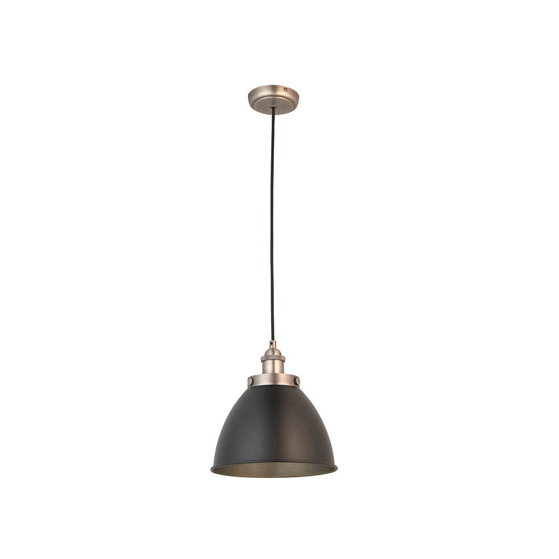 Franklin Small Pendant – alternative view in matt black and aged pewter