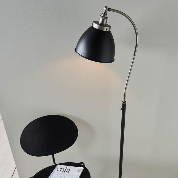 Close-up of the Franklin Task Floor Lamp shade and finish