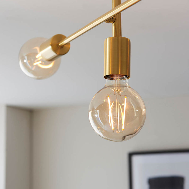 Studio 5 Light Semi Flush Ceiling Light detail showing the metalwork and fittings