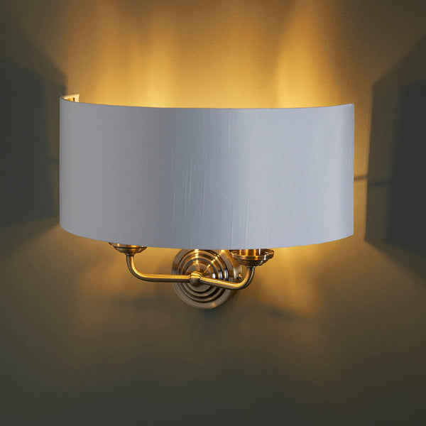 Interiors 1900 Highclere 2 Light Wall Light Antique Brass