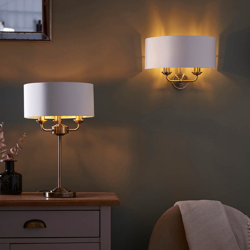 Interiors 1900 Highclere 2 Light Wall Light Antique Brass