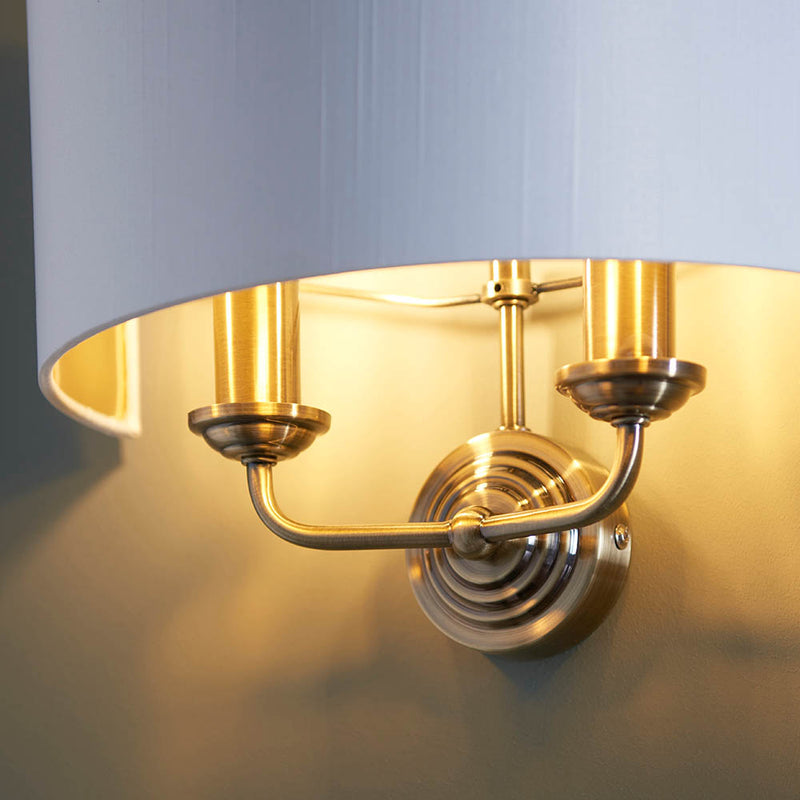 Interiors 1900 Highclere 2 Light Wall Light Antique Brass