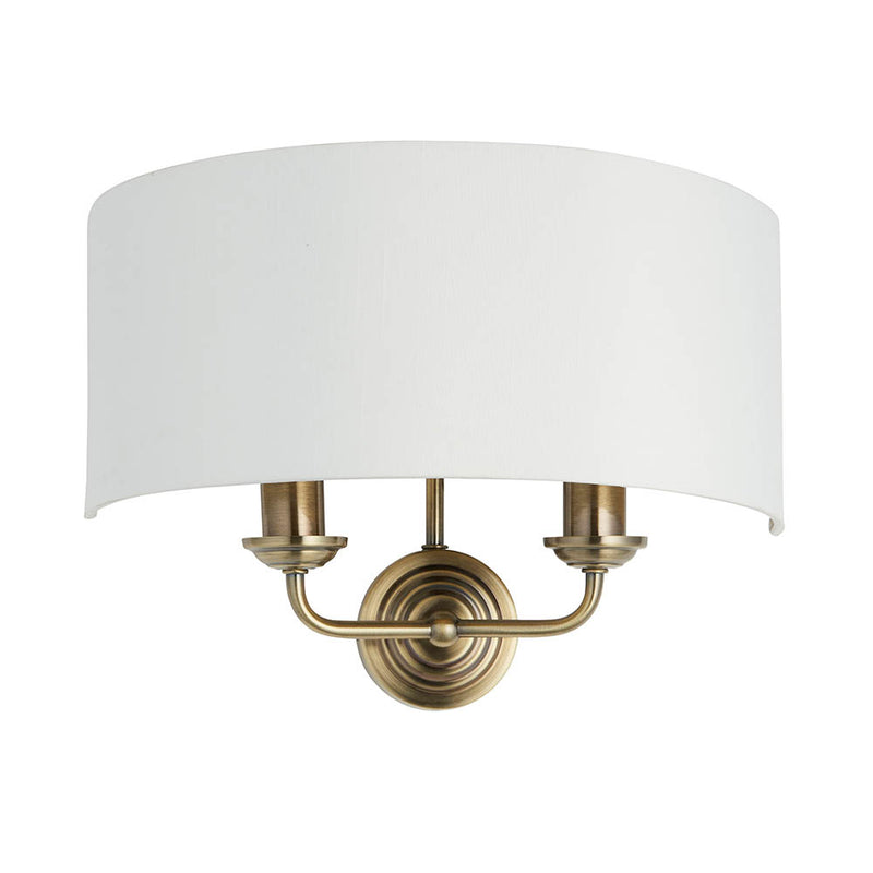 Interiors 1900 Highclere 2 Light Wall Light Antique Brass
