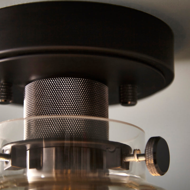 Urban Flush Ceiling Light detail showing the metalwork and fittings