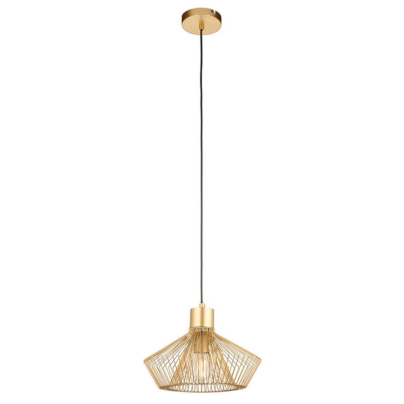 Close-up of the Kimberley Cage Pendant ceiling plate and fittings