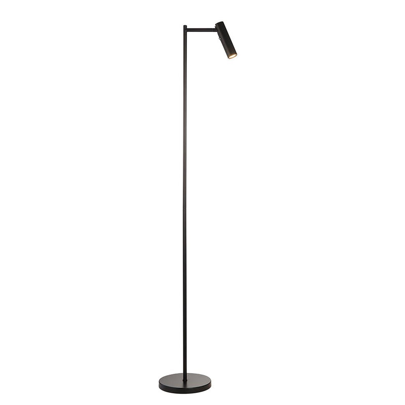 Endon Dedicated Reader LED Floor Lamp in matt black on a white background