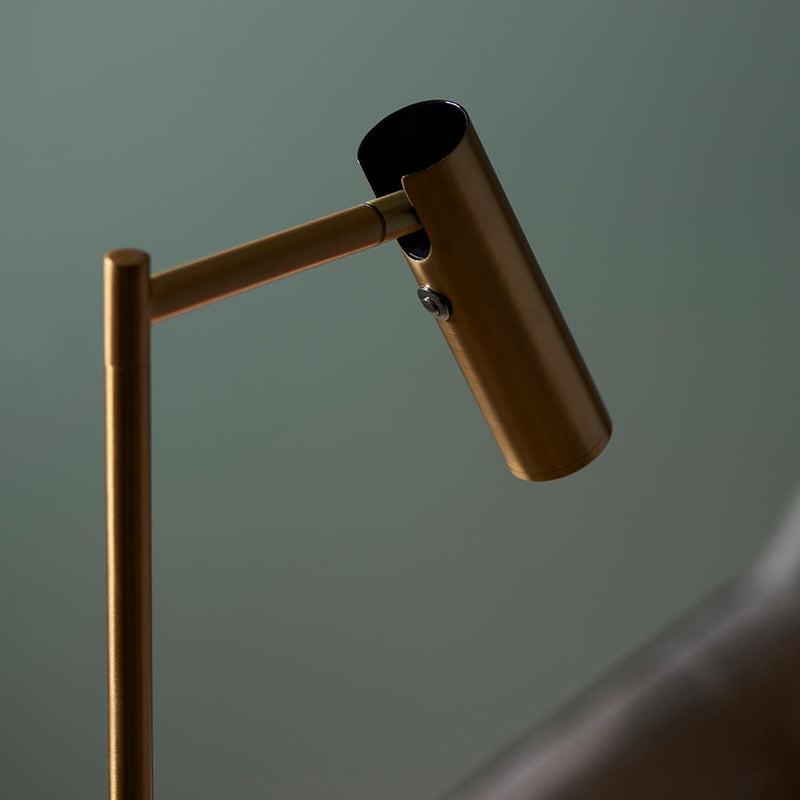 Detail of the warm brass finish on the Dedicated Reader LED Floor Lamp