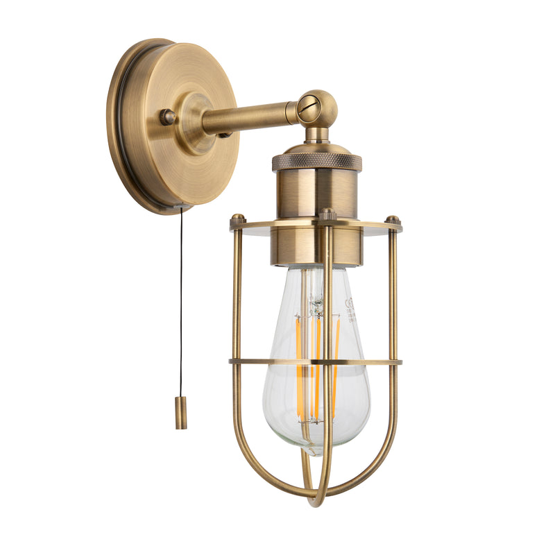 Close-up of the Crew Bathroom Wall Light back plate and fittings
