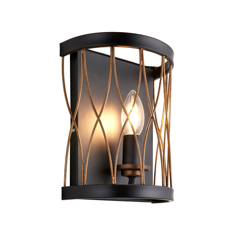 Endon Heston 1 Light Wall Light Bronze Matt Black