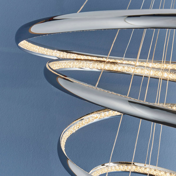 Endon Ozias 5lt 81906 Crystal Led Multi Hoop Ceiling Pendant