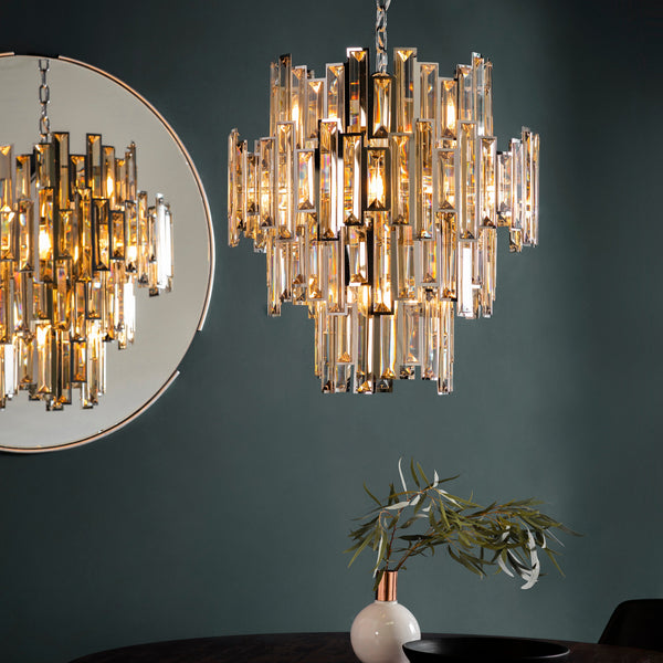 Endon Viviana 12 Light 72744 Crystal Pendant Chandelier