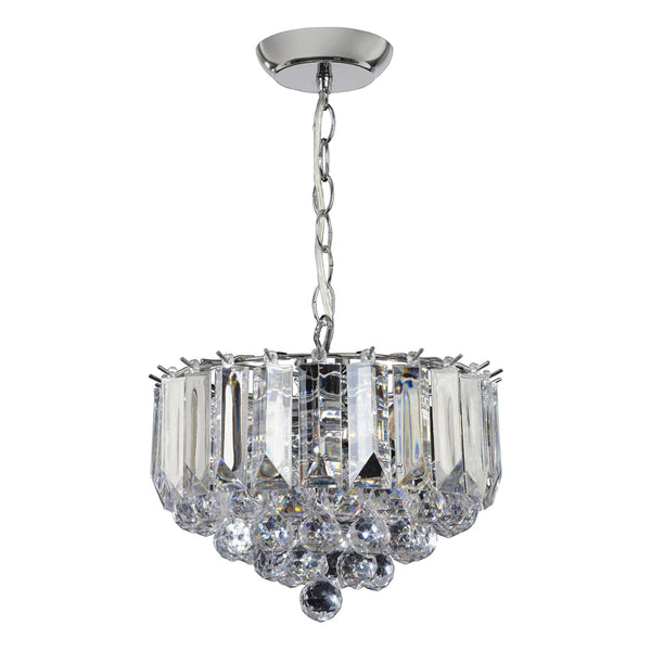 Endon Fargo 3-Light Ceiling Light Chrome Plate – A compact yet stylish ceiling fixture featuring a sleek chrome plate finish, clear acrylic detailing, and durable steel construction. Dimmable and elegantly designed, this light is perfect for bedrooms, hallways, and smaller living spaces, adding a modern touch with sophisticated illumination.