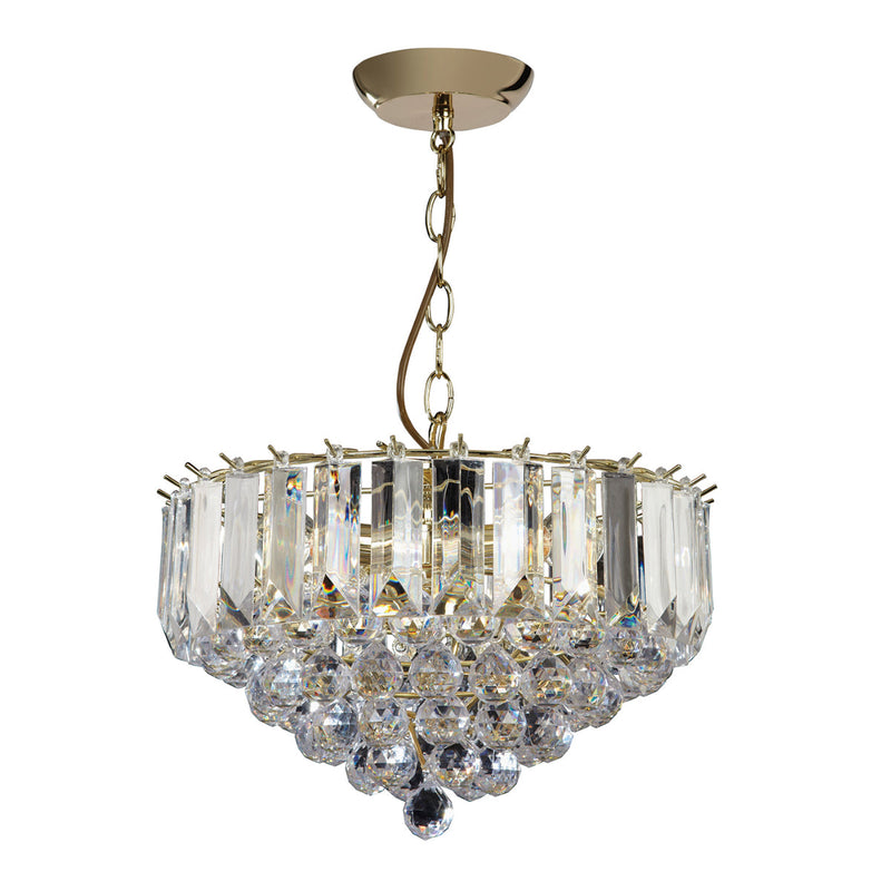 Endon Fargo 3-Light Ceiling Light Brass Plate – A classic ceiling fixture featuring a sleek brass plate finish, clear acrylic detailing, and durable steel construction. Dimmable and elegantly designed, this stylish light is perfect for bedrooms, hallways, and living spaces, offering timeless sophistication with warm, balanced illumination.