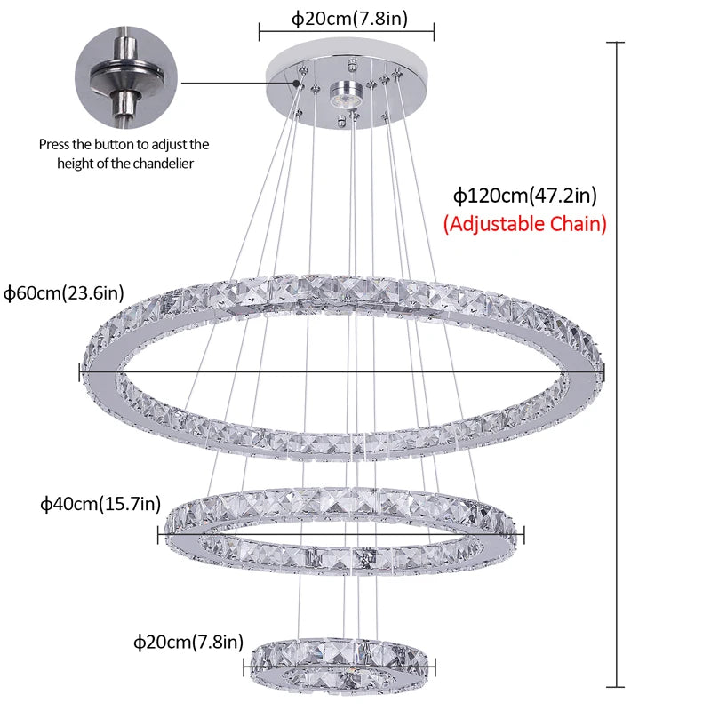 Lush Elvora Multi Hoop Pendant Light Chrome
