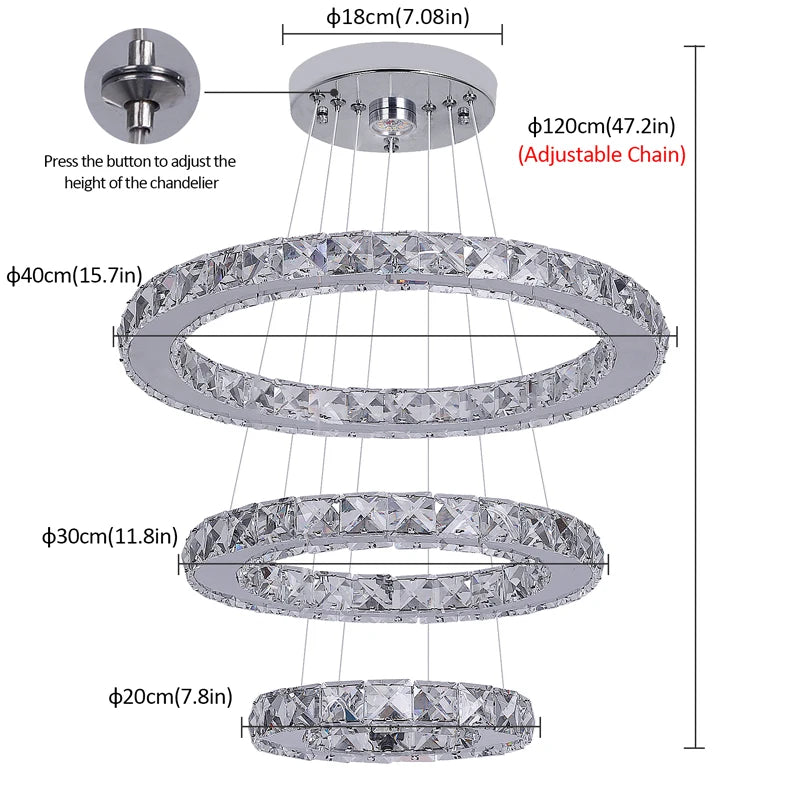 Lush Elvora Multi Hoop Pendant Light Chrome