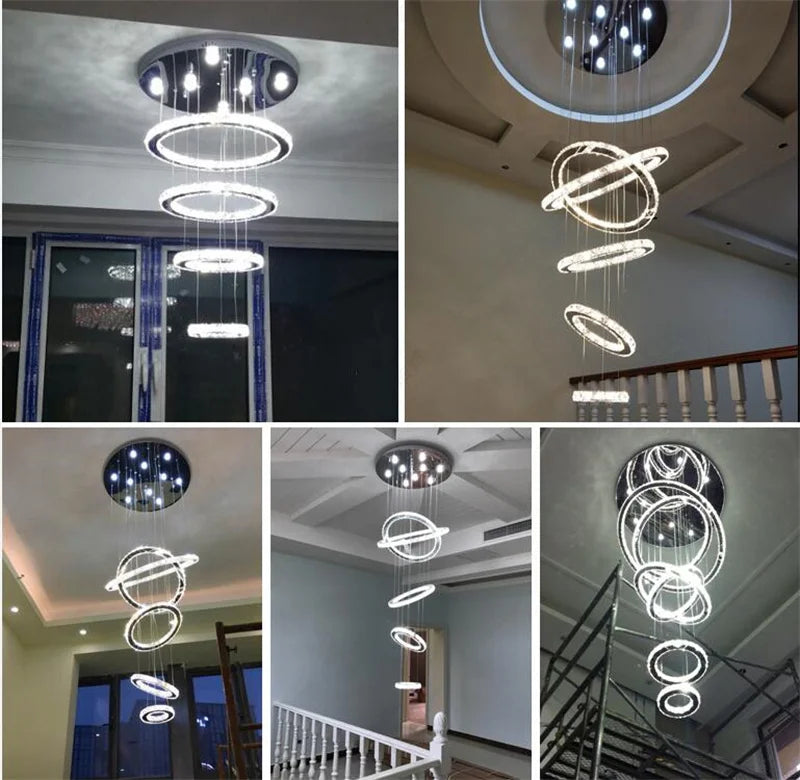 Lush Elvora Multi Hoop Pendant Light Chrome