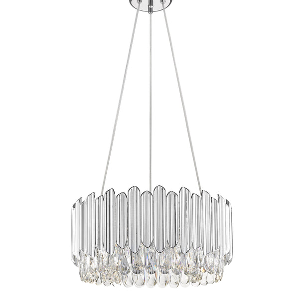 Impex Grenada 5lt Pendant Light, Chrome & Crystal Glass CFH2103-05A-CH