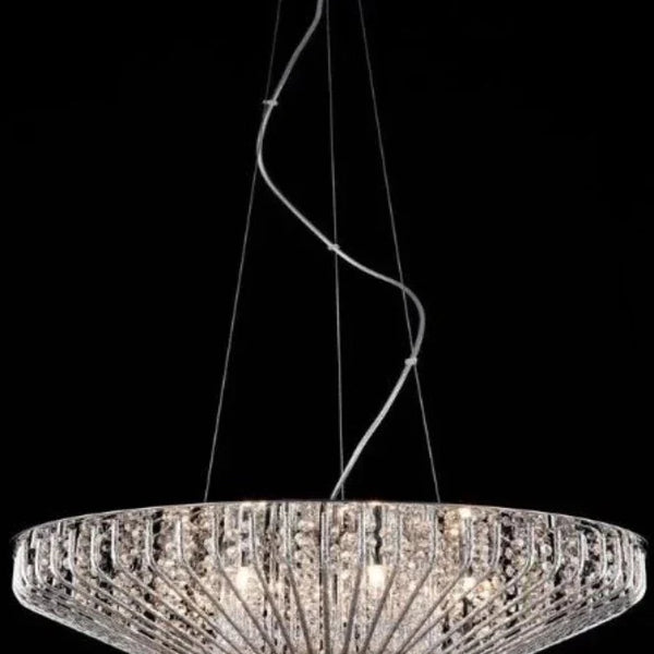 Impex Carlo CFH508052-05-CH 5 Lt  Crystal Basket chrome Pendant