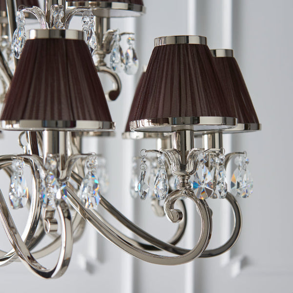 Interiors 1900 Oksana 21-Light Candle Chandelier & Chocolate Shades