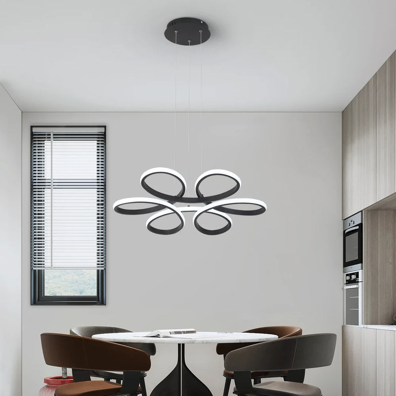 Lush Carvene Multi Hoop Pendant Light Aluminum