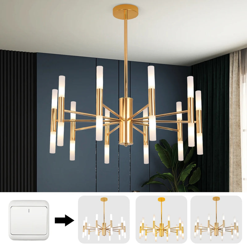 Lush Velmira 20 Light Multi Arm Pendant Light Gold