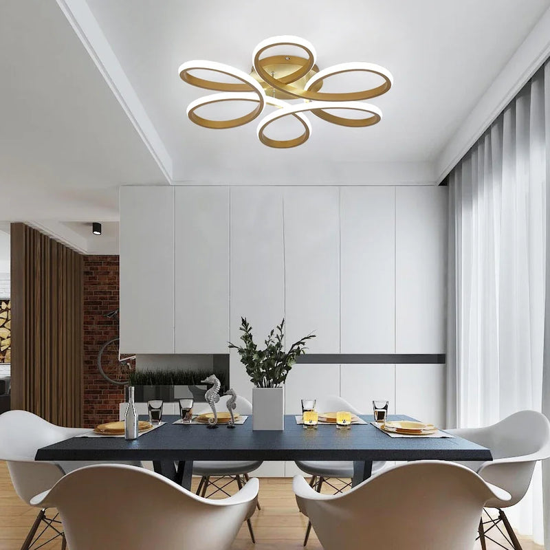 Lush Carvene Multi Hoop Pendant Light Aluminum