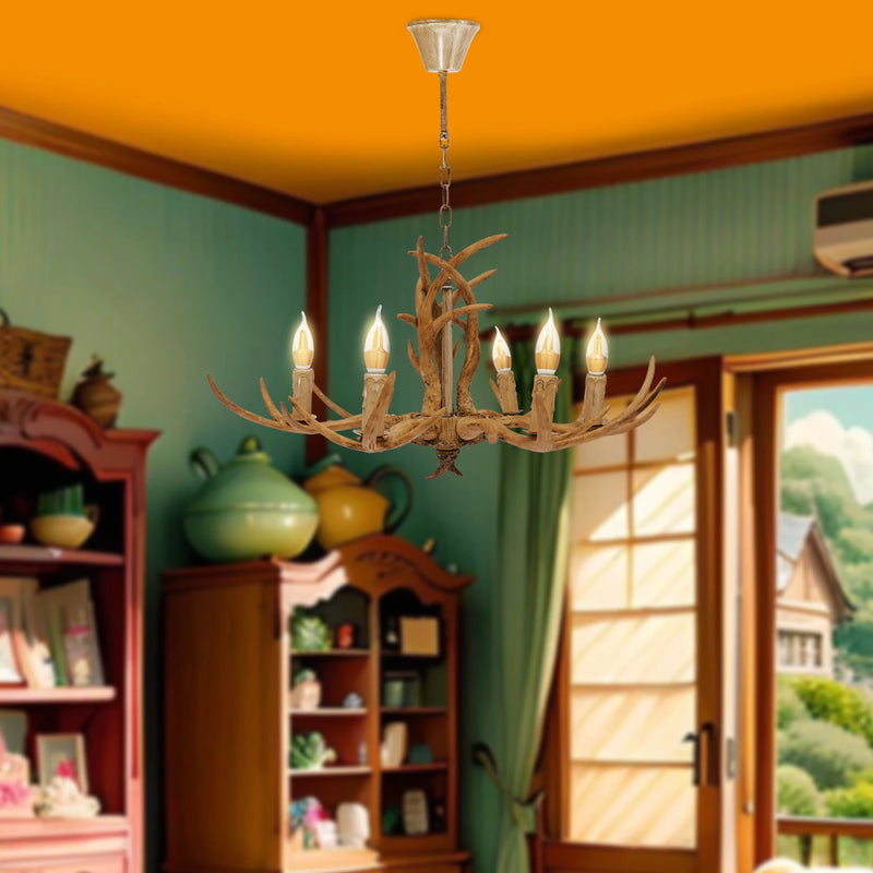 Lush Celvane 6 Light Multi Arm Pendant Light Resin Brown