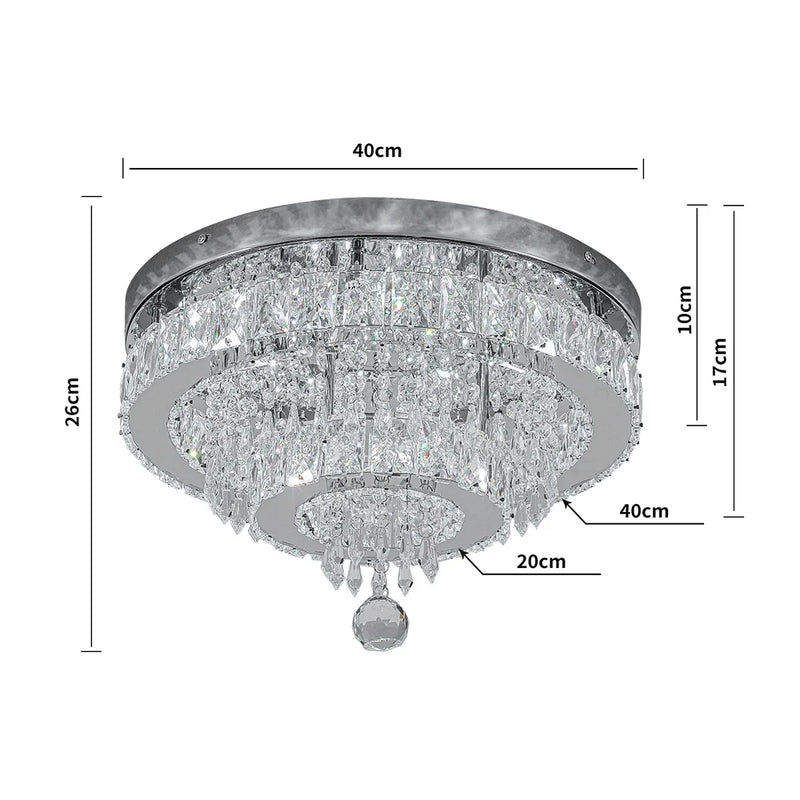 Lush Lorvenza Crystal Chandelier Chrome