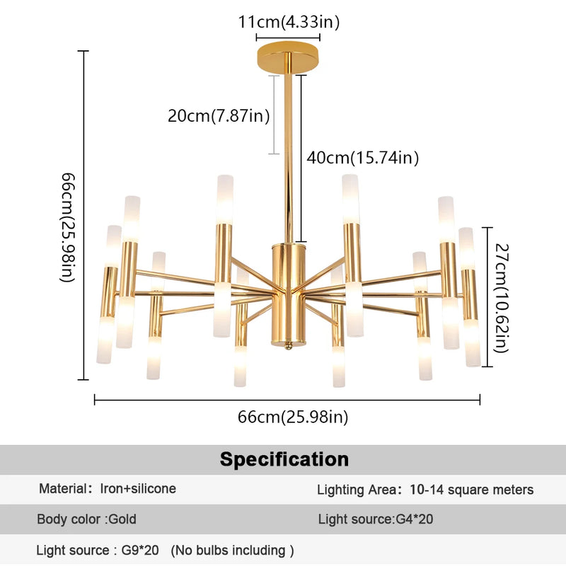 Lush Velmira 20 Light Multi Arm Pendant Light Gold