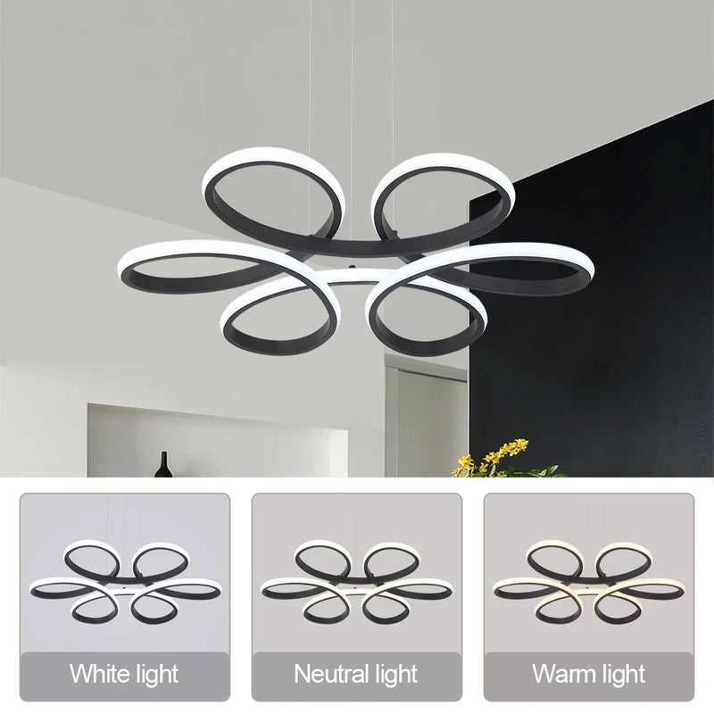 Lush Carvene Multi Hoop Pendant Light Aluminum