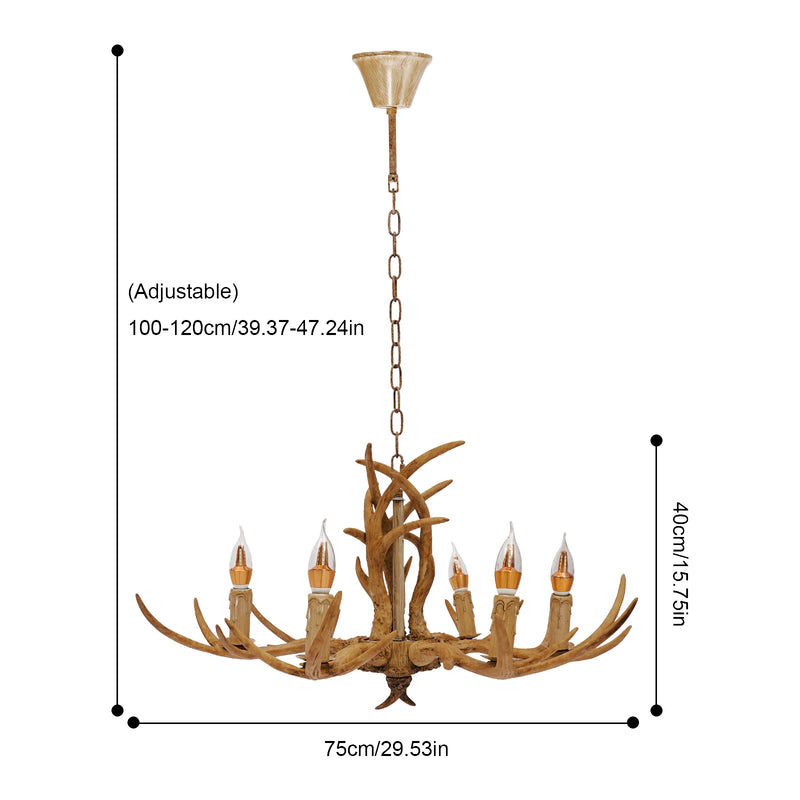 Lush Celvane 6 Light Multi Arm Pendant Light Resin Brown