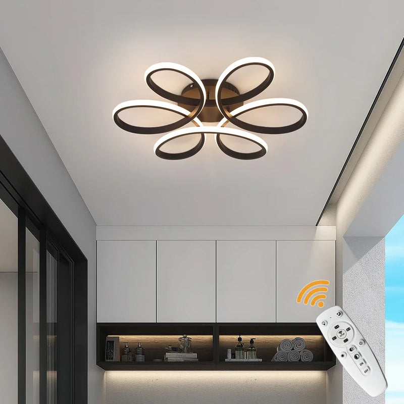 Lush Carvene Multi Hoop Pendant Light Aluminum
