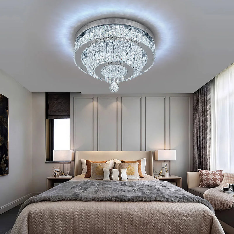 Lush Lorvenza Crystal Chandelier Chrome