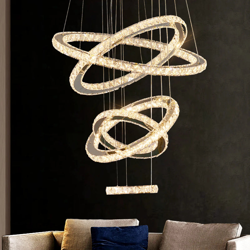Lush Elvora Multi Hoop Pendant Light Chrome